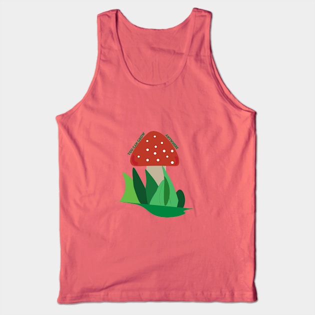 Positive Mushroom Artwork Tank Top by FunLeemon